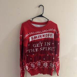 Smirnoff "Get In The Spirit" Ugly Christmas Sweater, Red, Holiday Knit